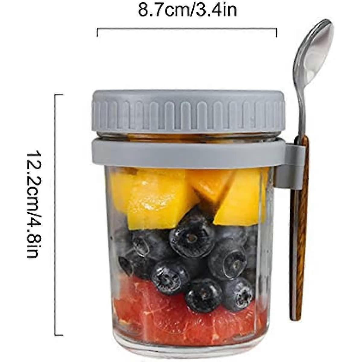 Salad Jars with Spoon Breakfast On The Go Oats Cups Large Airtight Storage Jars V1263-JX-310