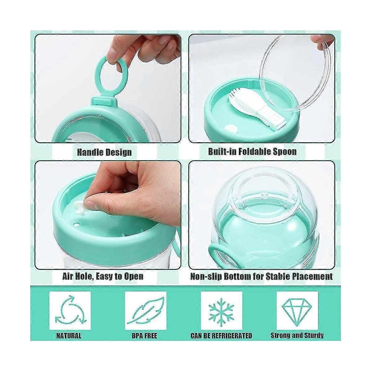 6pcs 20oz Overnight Oats Containers with Lids & Spoons Leakproof Yogurt Salad Jars V1263-JX-311