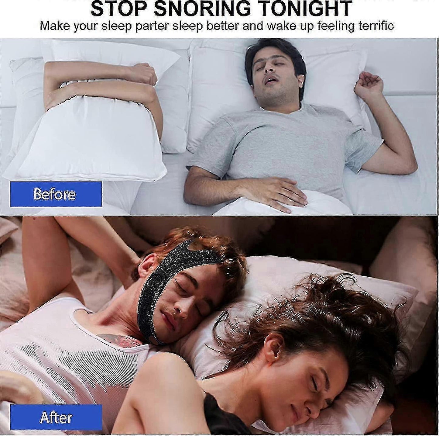 Anti Snoring Chin Strap, Upgrade Stop Snore Chin Strap, Snoring Solution Snore Stopper, Professional V1263-JX-3114