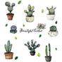 Cactus Potted Wall Stickers Personality Bedroom Dining Kitchen Wardrobe Decorative Wall Stickers(30x60cm) V1263-JX-3118