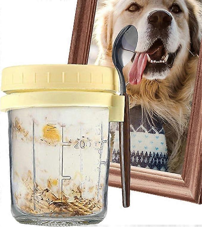 Oats Jars with Lids & Spoon Breakfast On The Go Cups Airtight Large Storage Jars V1263-JX-312