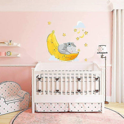 Flying Elephant Wall Decal Animal With Cloud Moon Star Wall Sticker Dumbo V1263-JX-3125