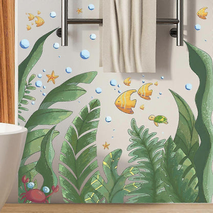 Under The Sea Seaweed Wall Decals Tropical Fish Wall Stickers babies Bedroom Bathroom Wall Decor V1263-JX-3126