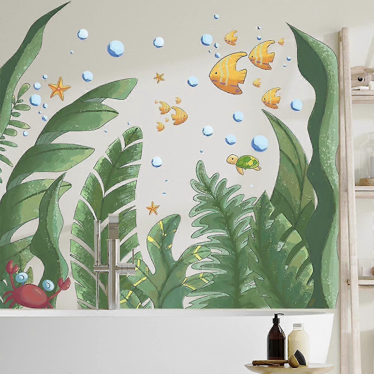 Under The Sea Seaweed Wall Decals Tropical Fish Wall Stickers babies Bedroom Bathroom Wall Decor V1263-JX-3126