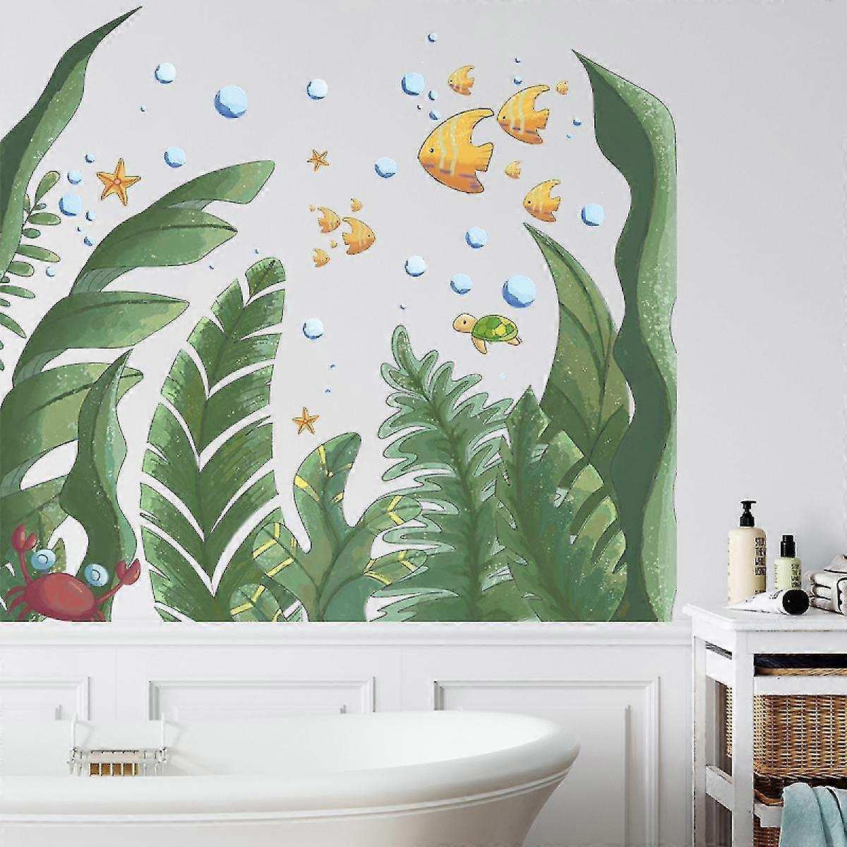 Under The Sea Seaweed Wall Decals Tropical Fish Wall Stickers babies Bedroom Bathroom Wall Decor V1263-JX-3126