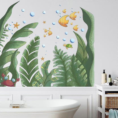Under The Sea Seaweed Wall Decals Tropical Fish Wall Stickers babies Bedroom Bathroom Wall Decor V1263-JX-3126