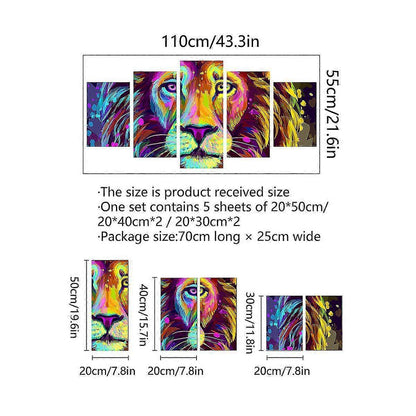 Five Consecutive Abstract Wall Stickers For Living Room Bedroom Background Wall Home Decoration Self-adhesive V1263-JX-3127