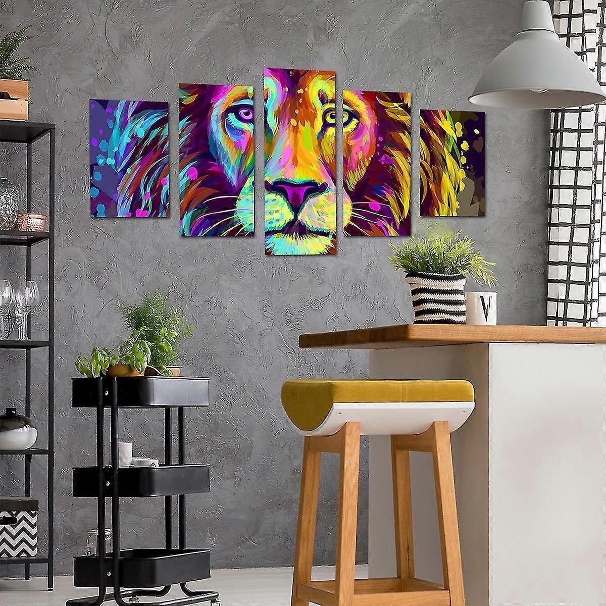 Five Consecutive Abstract Wall Stickers For Living Room Bedroom Background Wall Home Decoration Self-adhesive V1263-JX-3127