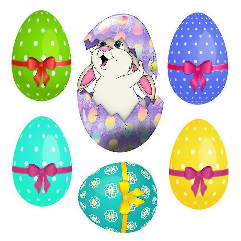Easter Window Sticker Rabbit Bunny Eggs Wall Stickers Window Decal Diy Wallpaper V1263-JX-3128