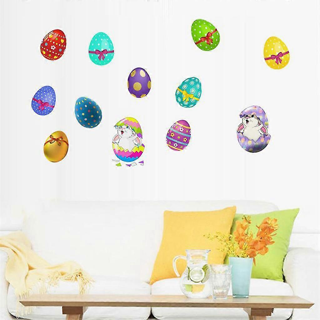 Easter Window Sticker Rabbit Bunny Eggs Wall Stickers Window Decal Diy Wallpaper V1263-JX-3128