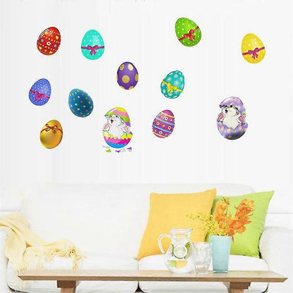Easter Window Sticker Rabbit Bunny Eggs Wall Stickers Window Decal Diy Wallpaper V1263-JX-3128