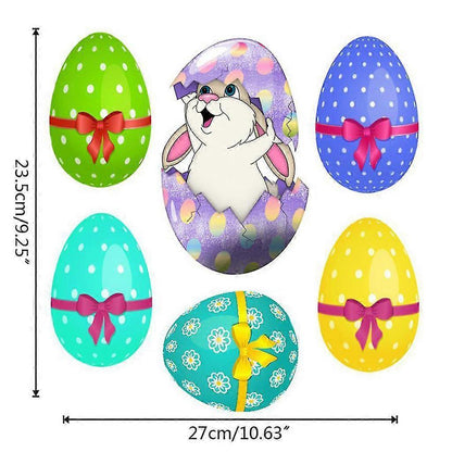 Easter Window Sticker Rabbit Bunny Eggs Wall Stickers Window Decal Diy Wallpaper V1263-JX-3128