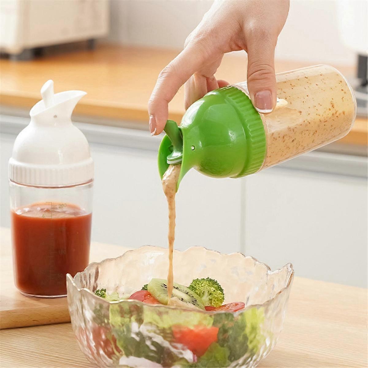 2pcs Salad Dressing Containers Leakproof Shaker Bottles with Lid for Kitchen Use V1263-JX-313