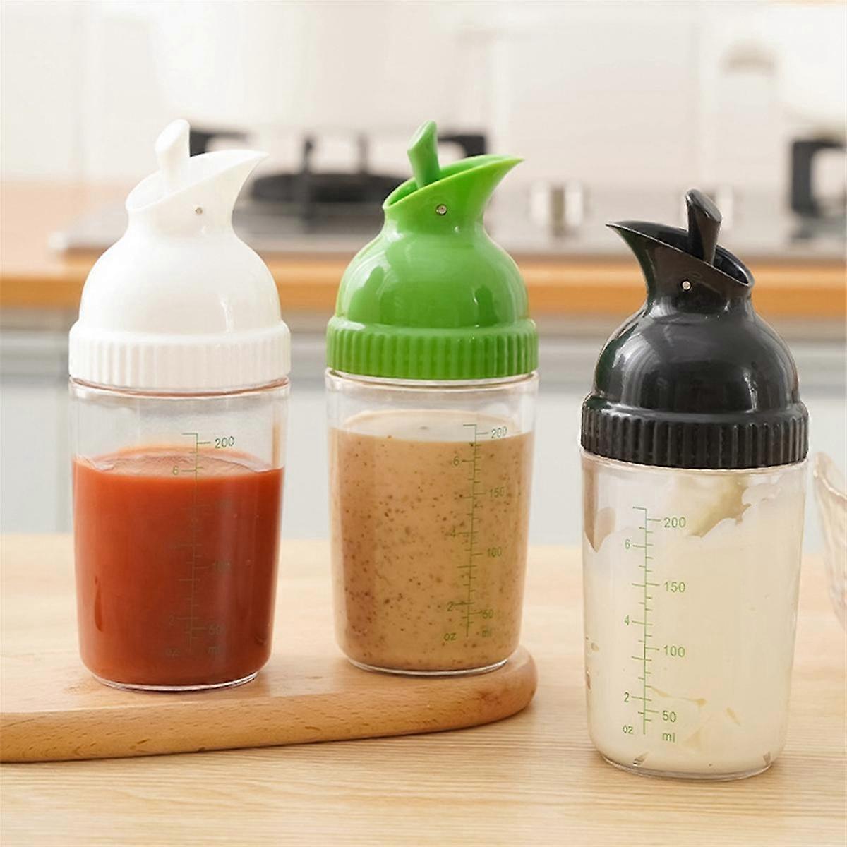 2pcs Salad Dressing Containers Leakproof Shaker Bottles with Lid for Kitchen Use V1263-JX-313