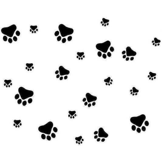 Dog Puppy Removable Vinyl Wall Sticker Dog Paw Prints Decoration V1263-JX-3130