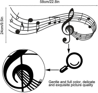 Music Notes Tab Wall Art Decor, Music Notes Wall Art Sticker Removable Vinyl Wall Decals V1263-JX-3133