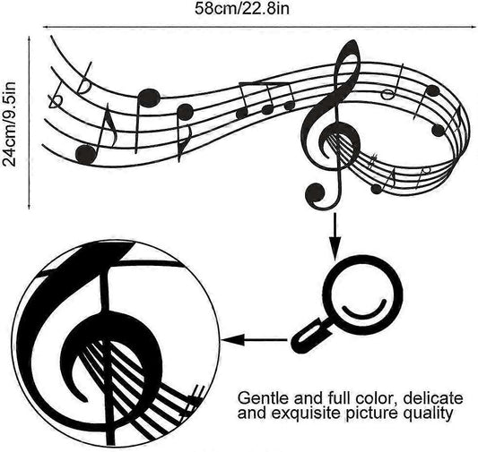 Music Notes Tab Wall Art Decor, Music Notes Wall Art Sticker Removable Vinyl Wall Decals V1263-JX-3133