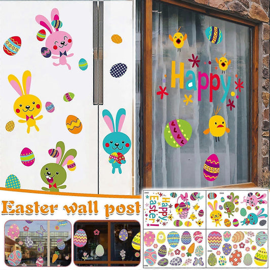 Holiday Ornaments Easter Day Stickers Window Glass Stickers Fridge Stickers V1263-JX-3134