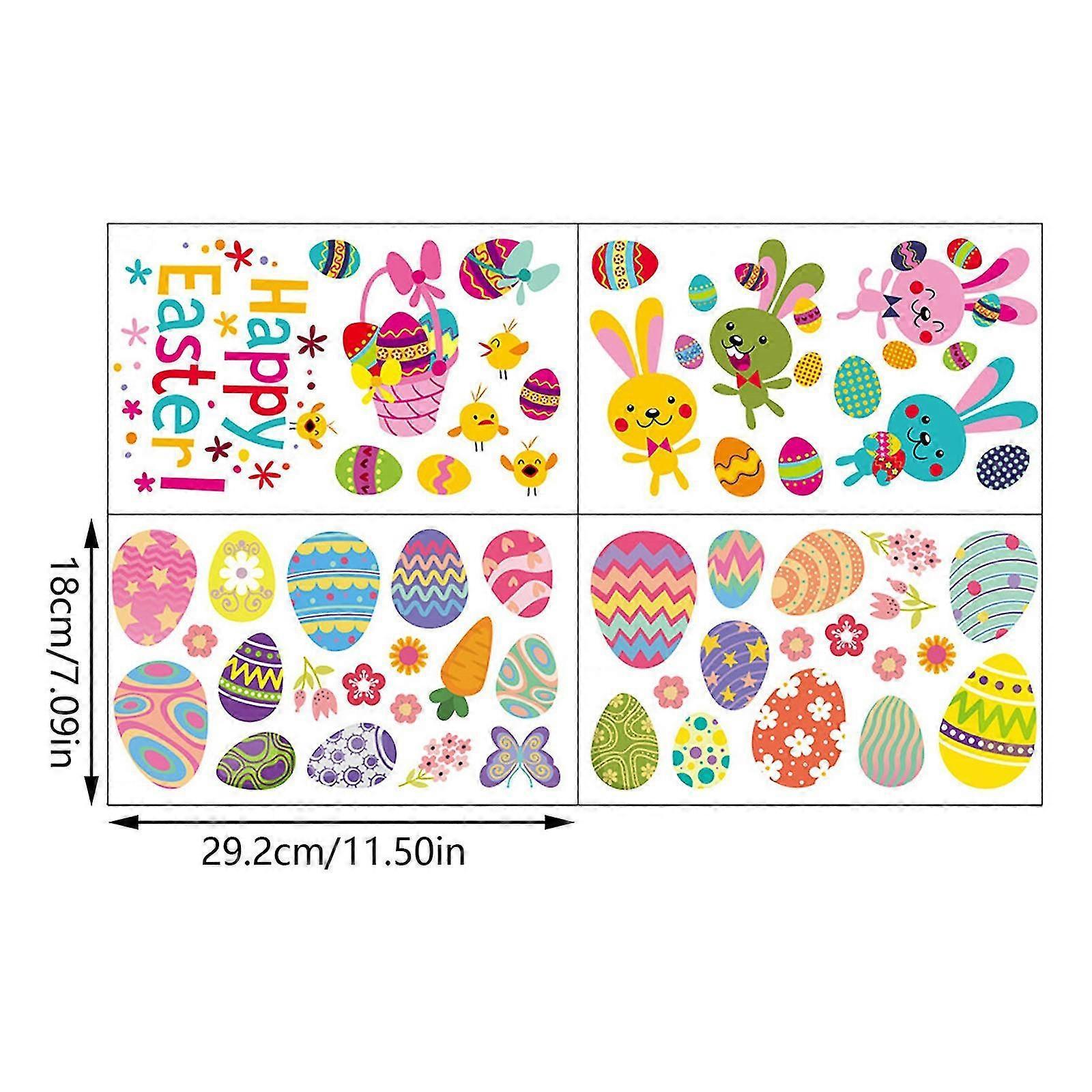 Holiday Ornaments Easter Day Stickers Window Glass Stickers Fridge Stickers V1263-JX-3134
