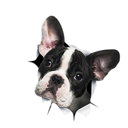 Car Decals, Dog Car Stickers Dogs Lover Car Crack Decal 3d Realistic V1263-JX-3139