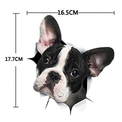 Car Decals, Dog Car Stickers Dogs Lover Car Crack Decal 3d Realistic V1263-JX-3139