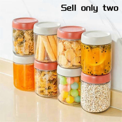 2pcs Oats Containers with Airtight Lids Wide Mouth Glass Mason Salad Jars Leakproof V1263-JX-314