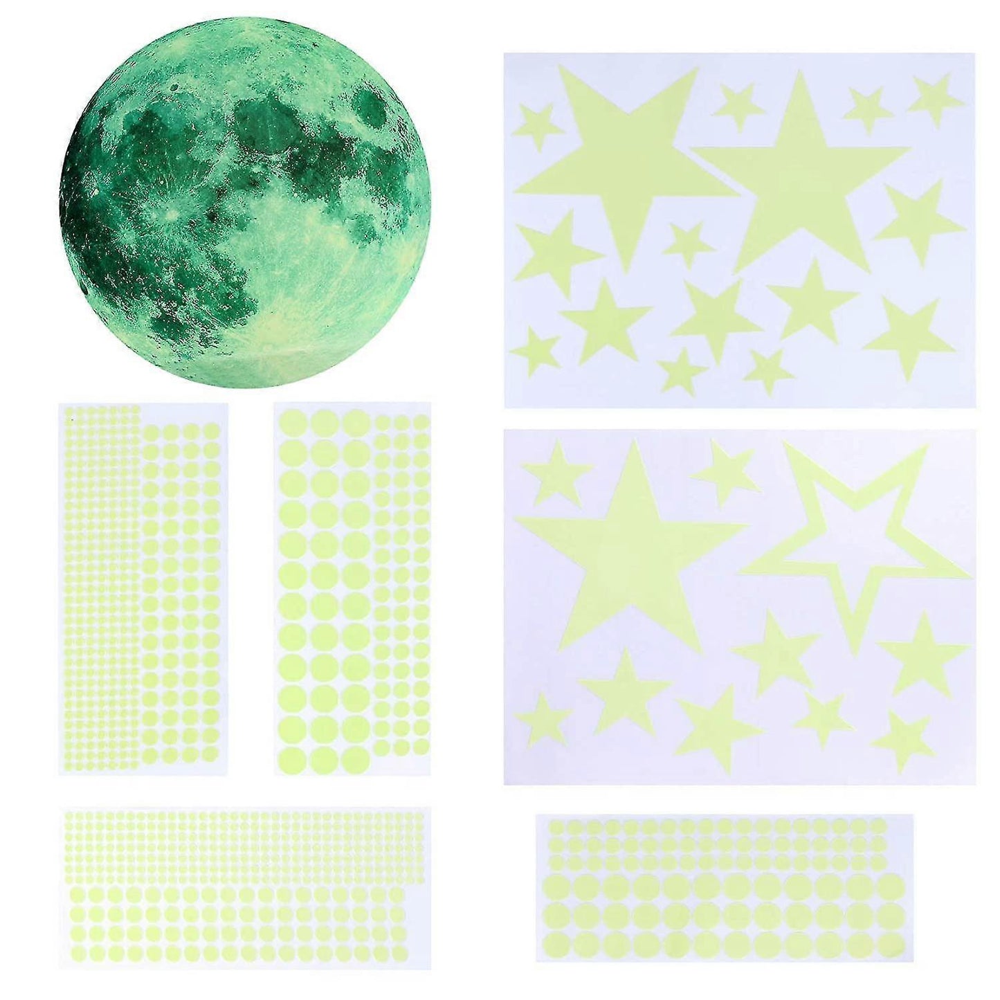 842pcs Wall Stickers Self-adhesive Luminous Stars, Stars And Moon Wall Stickers V1263-JX-3140