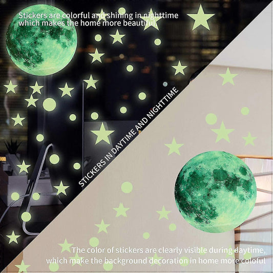 842pcs Wall Stickers Self-adhesive Luminous Stars, Stars And Moon Wall Stickers V1263-JX-3140
