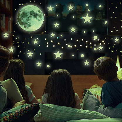 842pcs Wall Stickers Self-adhesive Luminous Stars, Stars And Moon Wall Stickers V1263-JX-3140