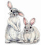 30*40cm Typography Wall Sticker Two Cute Rabbits babies Room V1263-JX-3143