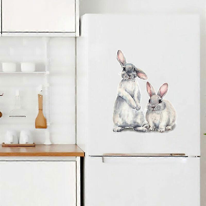 30*40cm Typography Wall Sticker Two Cute Rabbits babies Room V1263-JX-3143