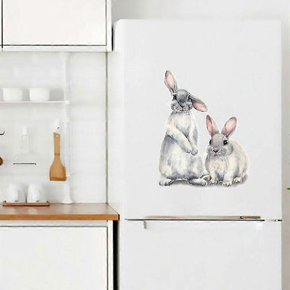 30*40cm Typography Wall Sticker Two Cute Rabbits babies Room V1263-JX-3143