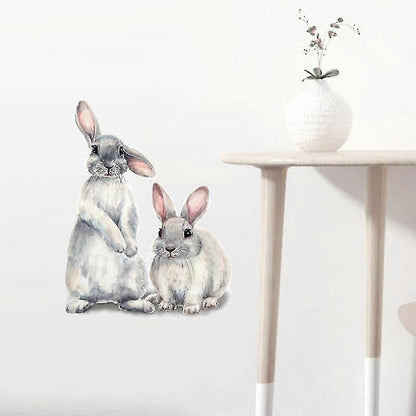 30*40cm Typography Wall Sticker Two Cute Rabbits babies Room V1263-JX-3143