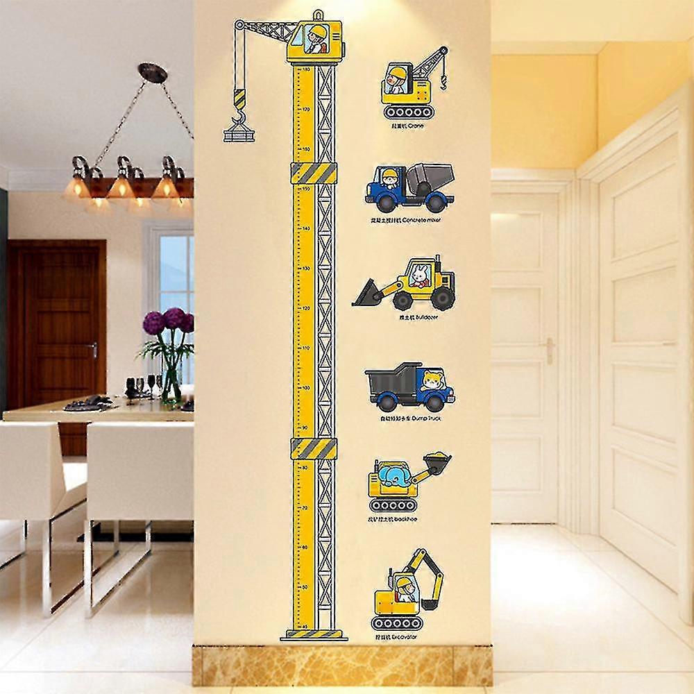 babies Growth Height Chart Removable Bedroom Wall Stickers Decals Construction Vehicles V1263-JX-3146