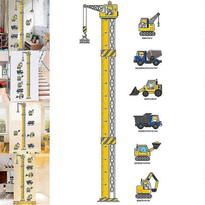 babies Growth Height Chart Removable Bedroom Wall Stickers Decals Construction Vehicles V1263-JX-3146
