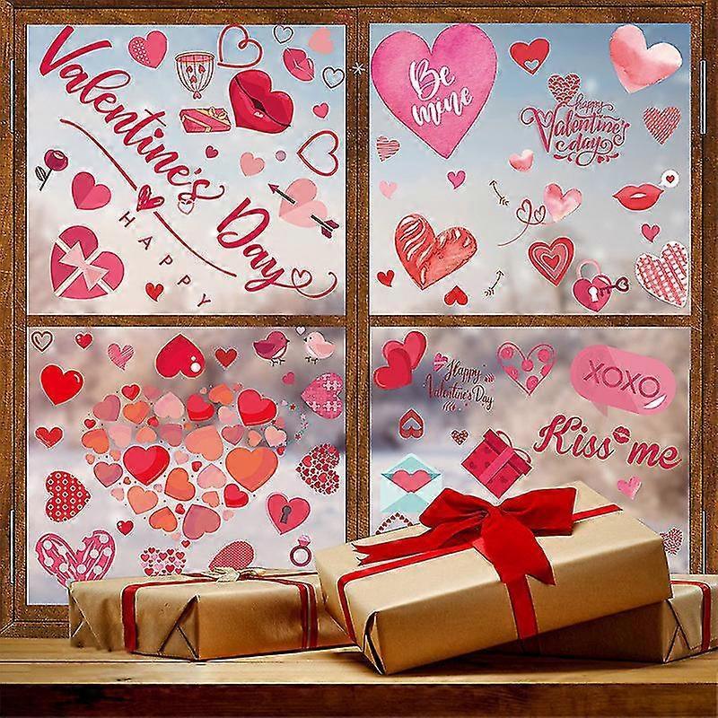 Valentine's Day Electricity Window Stickers Love Window Display Glass Refrigerator Electricity Stickers V1263-JX-3149