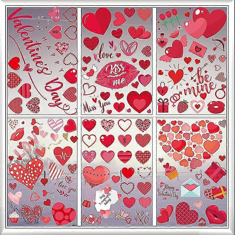 Valentine's Day Electricity Window Stickers Love Window Display Glass Refrigerator Electricity Stickers V1263-JX-3149