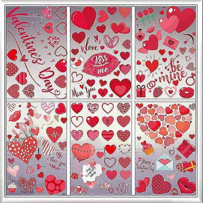 Valentine's Day Electricity Window Stickers Love Window Display Glass Refrigerator Electricity Stickers V1263-JX-3149