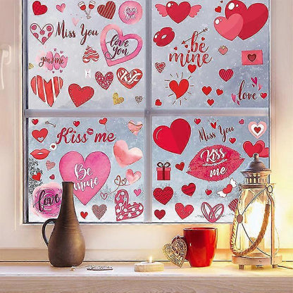 Valentine's Day Electricity Window Stickers Love Window Display Glass Refrigerator Electricity Stickers V1263-JX-3149