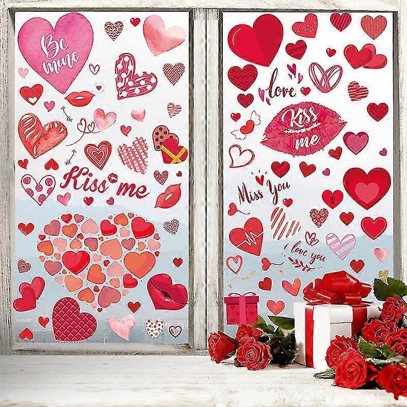 Valentine's Day Electricity Window Stickers Love Window Display Glass Refrigerator Electricity Stickers V1263-JX-3149
