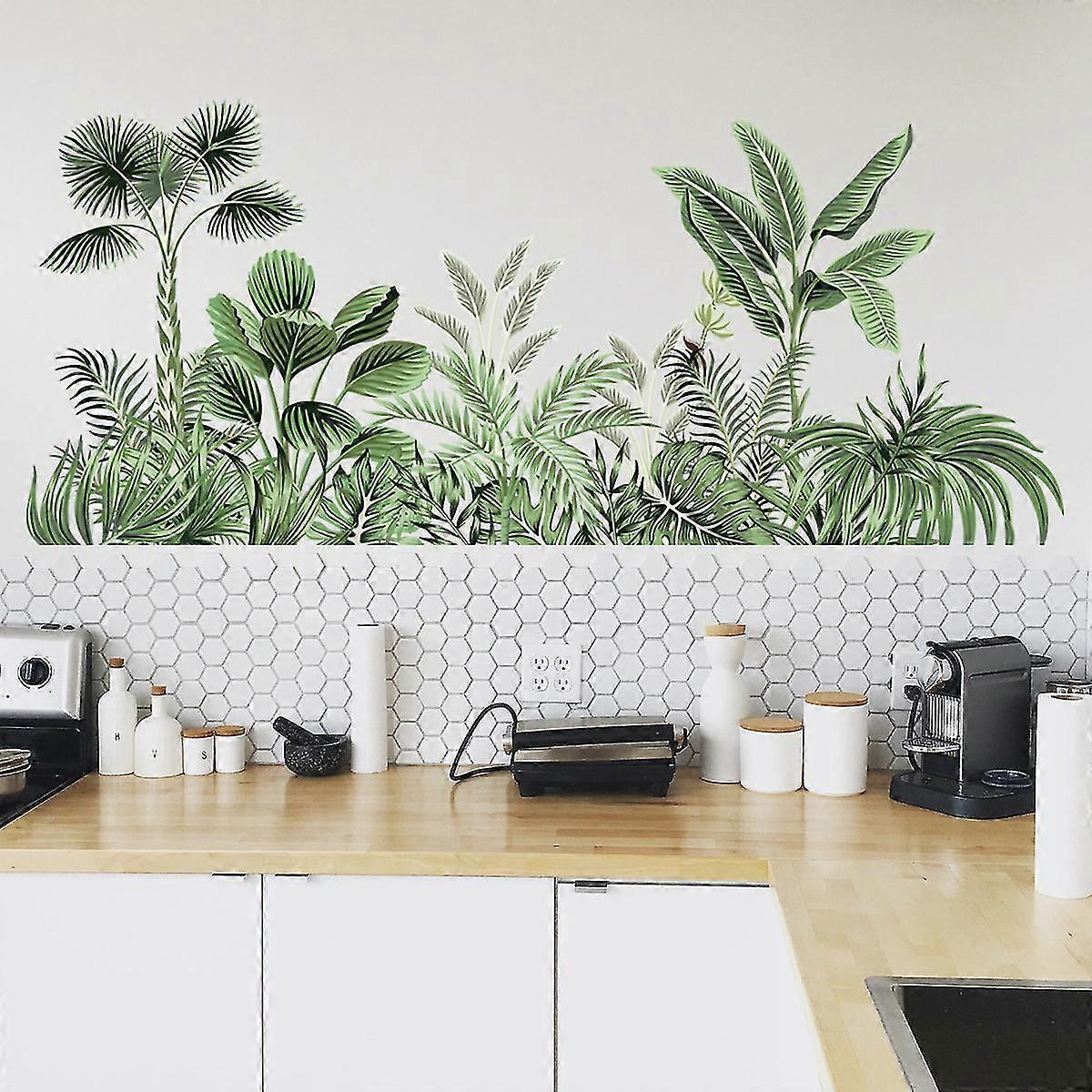 Palm Leaf Wall Stickers For Living Room, Plant Sticker Wall Decor, Peel And Stick Wall Stickers V1263-JX-3152