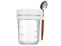 1pc 350ml Glass Oats Container with Lid & Spoon Salad Jar Cup White V1263-JX-316