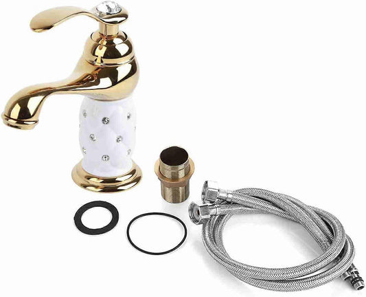 Basin Mixer Tap with Other Accessories Solid Brass Bathroom Sink Faucet Modern Design Chrome Lacquered Copper V1263-JX-3182