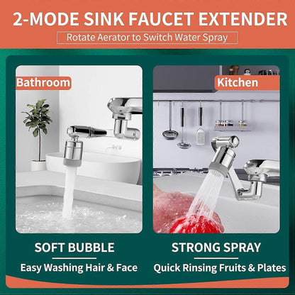 Swivel Faucet-Extender Sink-Aerator - 2 Mode Splash Water Filter Extension, Kitchen Bathroom 360 Rotatable V1263-JX-3183