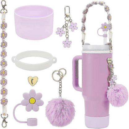stanley Cup Accessory Set - Water Bottle Handle Strap, Siliocne Stanley Cup Boot, Stanley Charms Stanley Cup V1263-JX-3187