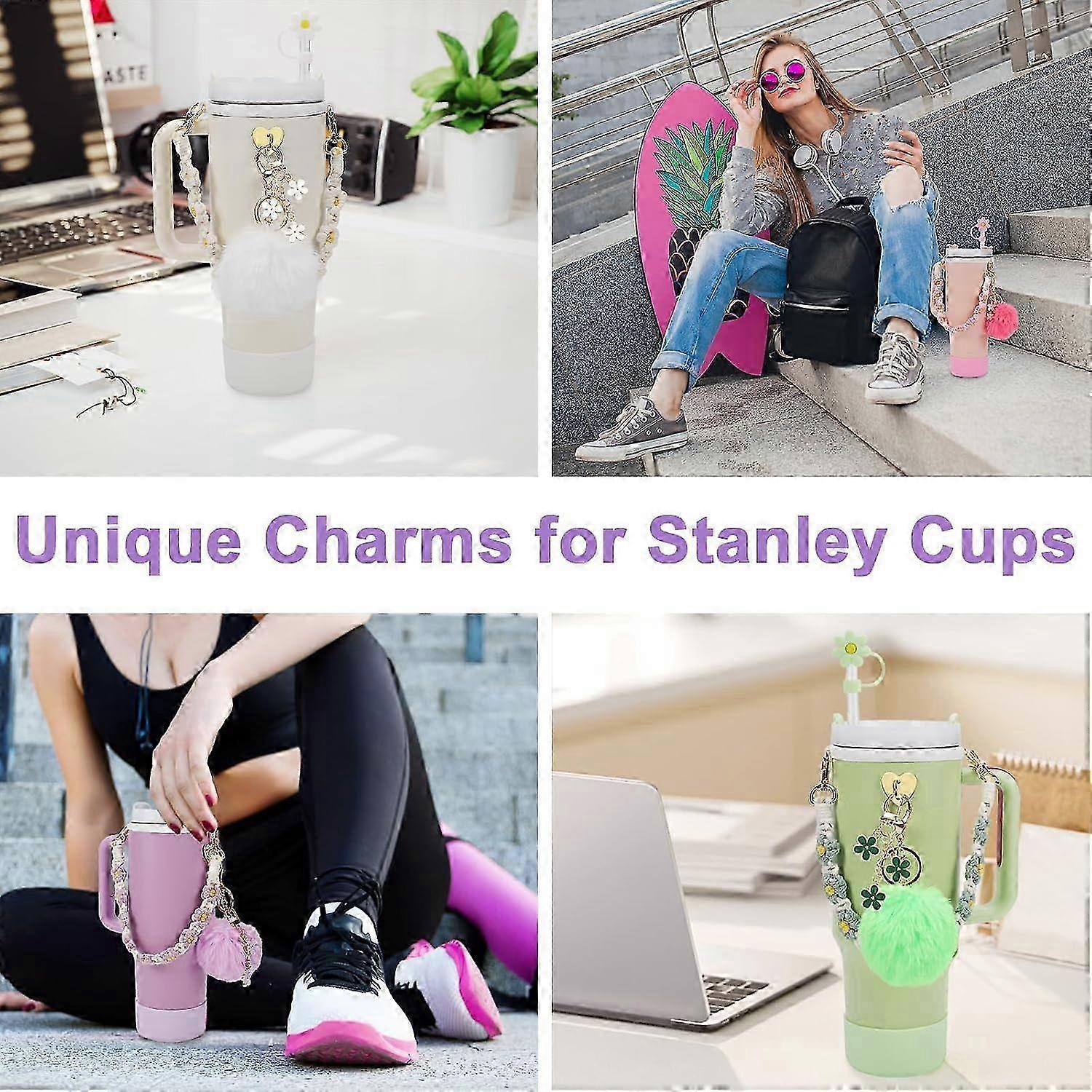 stanley Cup Accessory Set - Water Bottle Handle Strap, Siliocne Stanley Cup Boot, Stanley Charms Stanley Cup V1263-JX-3187