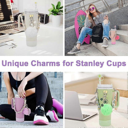 stanley Cup Accessory Set - Water Bottle Handle Strap, Siliocne Stanley Cup Boot, Stanley Charms Stanley Cup V1263-JX-3187