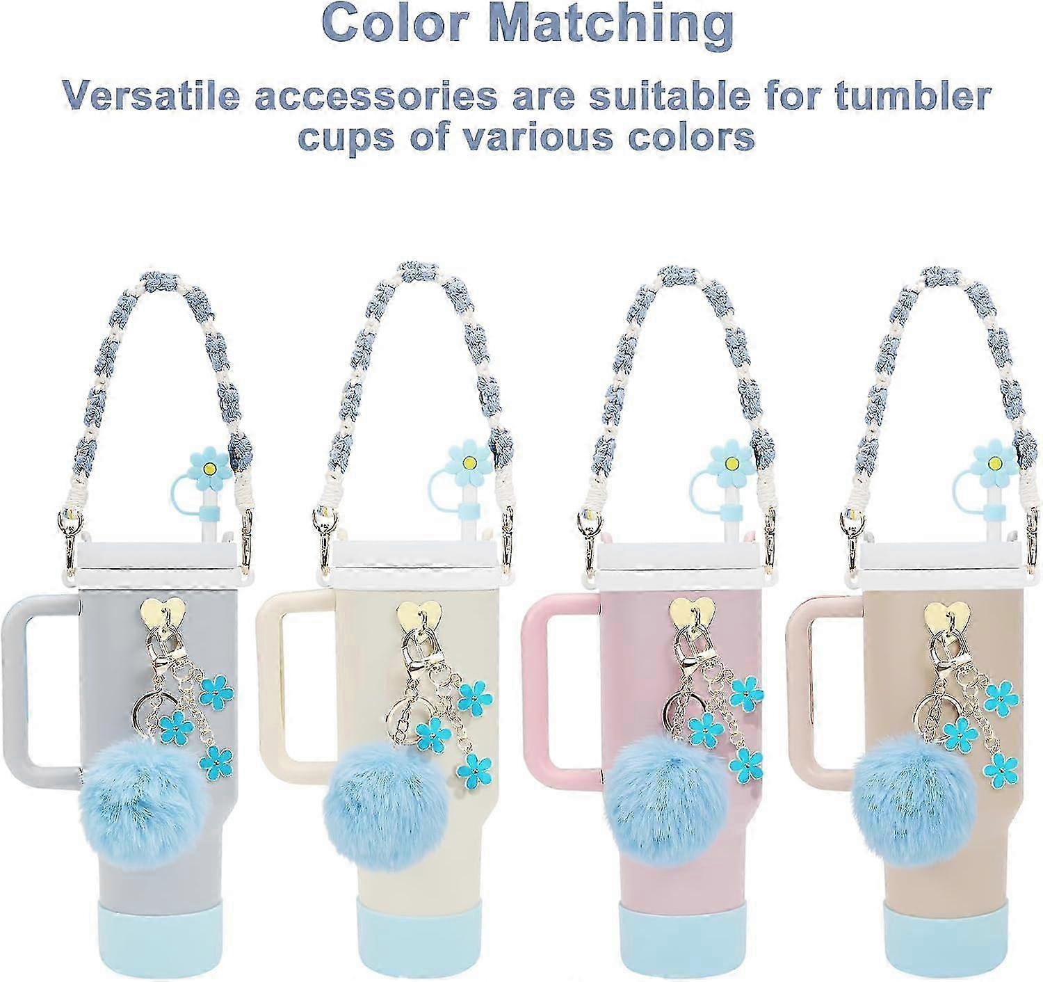 Stanley Cup Accessory Set - Water Bottle Handle Strap, Siliocne Stanley Cup Boot, Stanley Charms Stanley Cup V1263-JX-3188