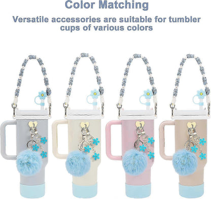 Stanley Cup Accessory Set - Water Bottle Handle Strap, Siliocne Stanley Cup Boot, Stanley Charms Stanley Cup V1263-JX-3188