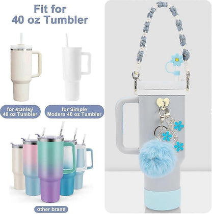 Stanley Cup Accessory Set - Water Bottle Handle Strap, Siliocne Stanley Cup Boot, Stanley Charms Stanley Cup V1263-JX-3188